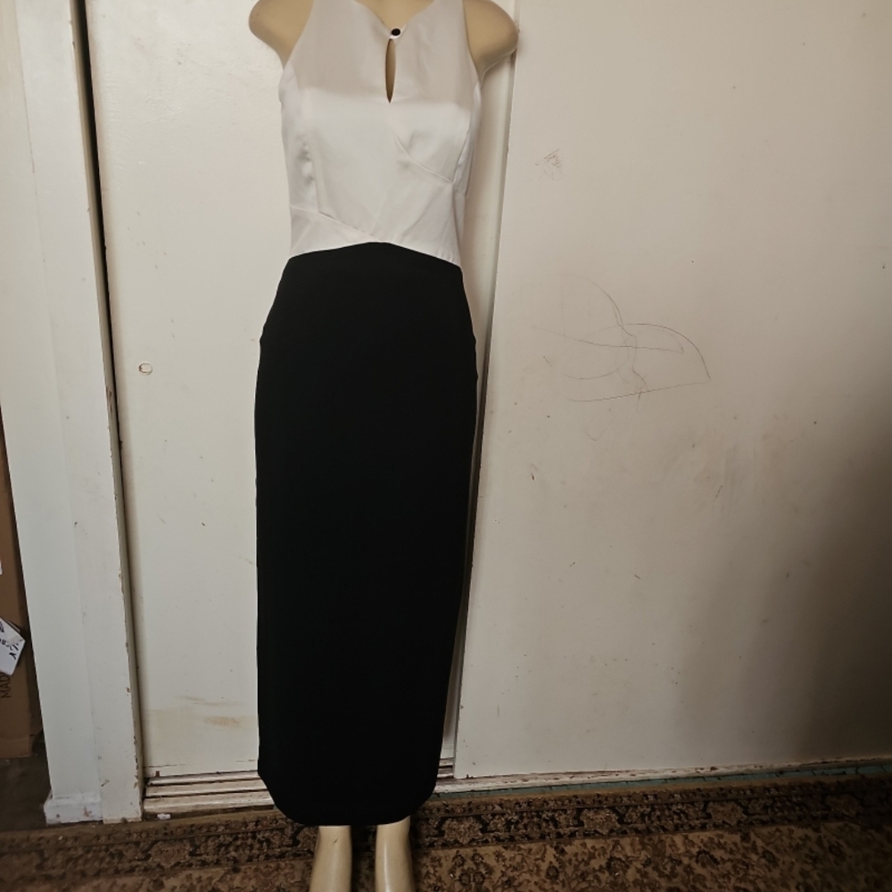 Chic Black and White Pencil Dress